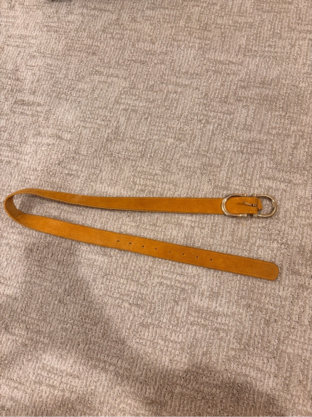 Free people Women's Tan 100% suede Belt with Gold Buckle